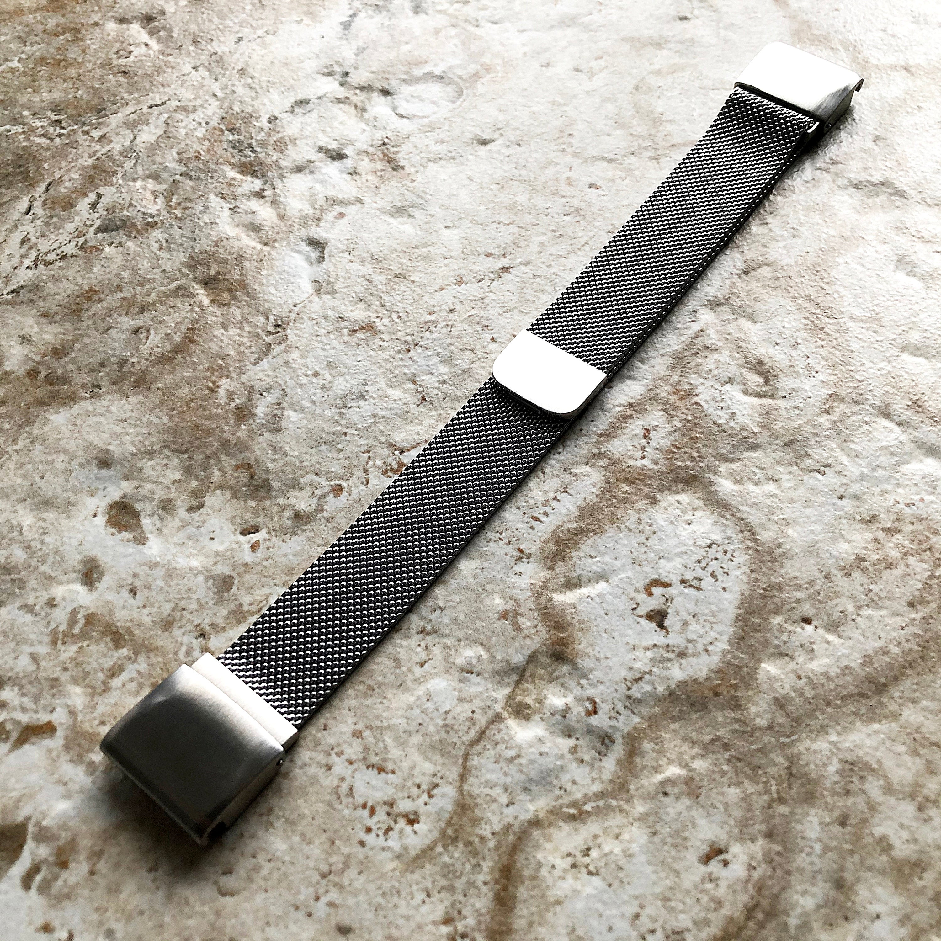 Silver Color Garmin Band Compatible with Epix Gen 2 Fenix Quatix 5 6 7 Pro MARQ Stainless Steel Milanese Mesh Strap Quick Fit Bands A22-B20